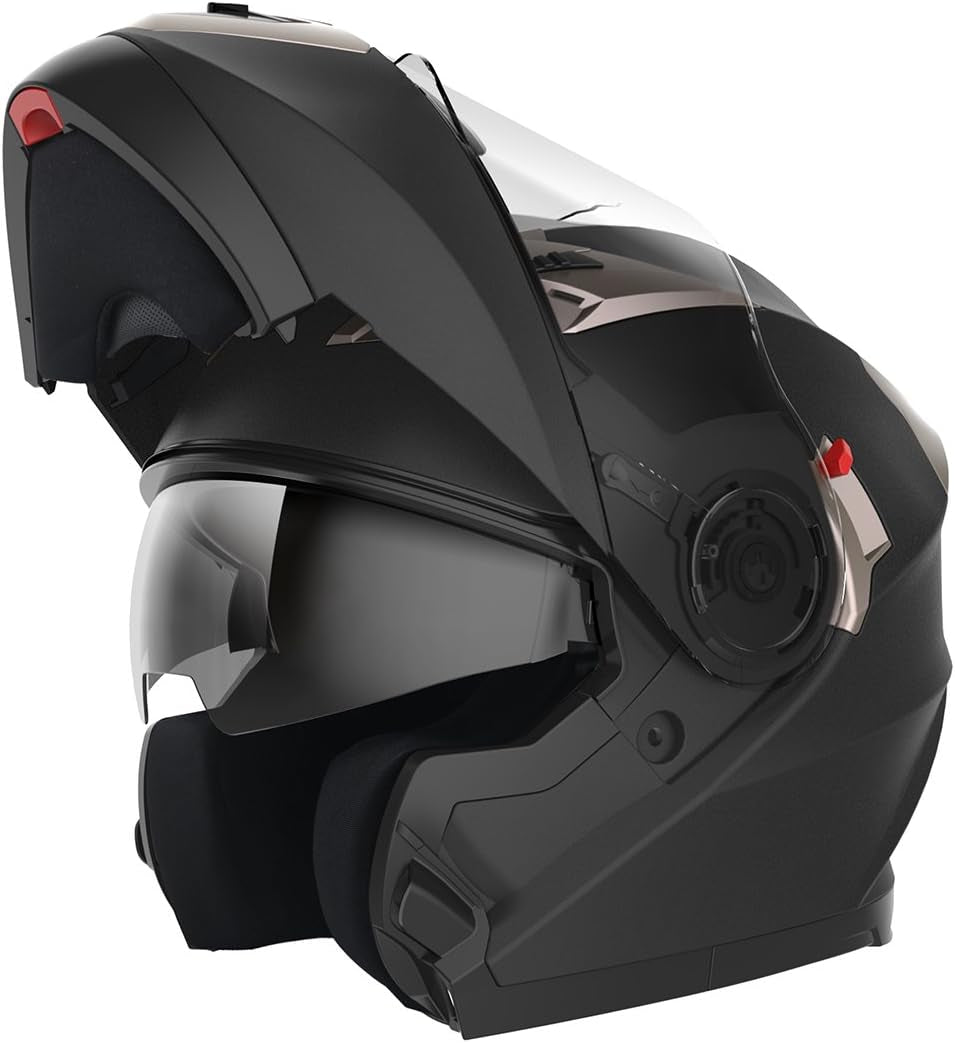 YEMA YM-925 ECE Certified Modular Motorcycle Helmet - Full-Face Scooter Helmet for Adults with Dual Visor System