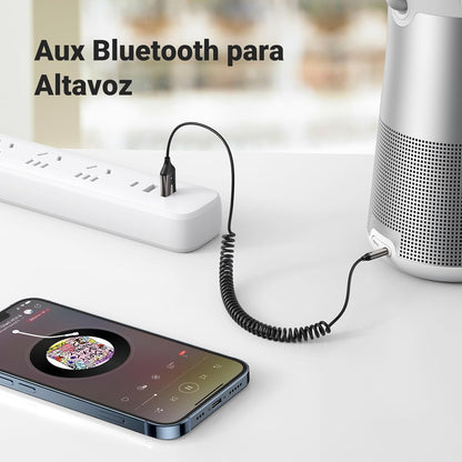 UGREEN Bluetooth 6.0 Receiver Adapter with 3.5mm Aux Connector for Car Hands-Free Audio, Dark Gray
