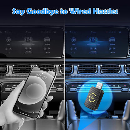 Adaptador Inalámbrico Automático Para Android 2 En 1 & Ca-R-P-Lay, Pug & Play Estable Rápido Con Cable a Dongle Inalámbrico Apto Para Automóviles, Actualización En Línea, Negro