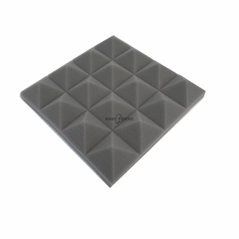 Acoustic Soundproof Foam Pyramid Panels - 12/24 Pieces, 250x250x50mm, 7 Color Options for Sound Absorption Treatment