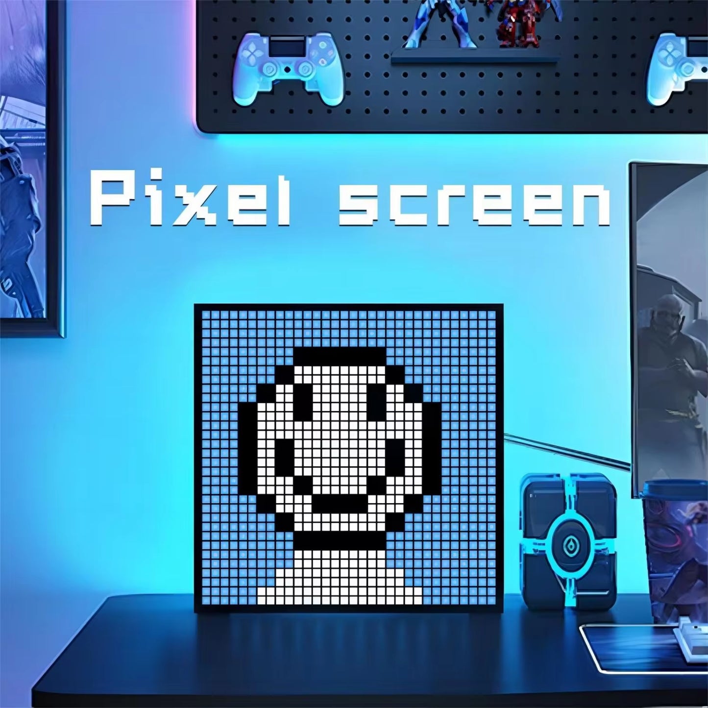 Smart RGB LED Matrix Display with Bluetooth App Control for Customizable Art and Gaming Room Decor