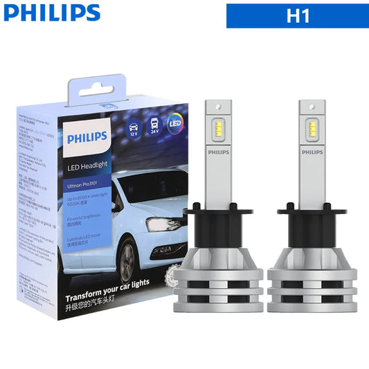 Philips Ultinon Pro3101 LED Headlight Lamps, H1 H3 H4 H7 H11 HB3 9005 HB4 9006 HIR2 9012, 12V/24V, 6000K Bright White, Pack of 2