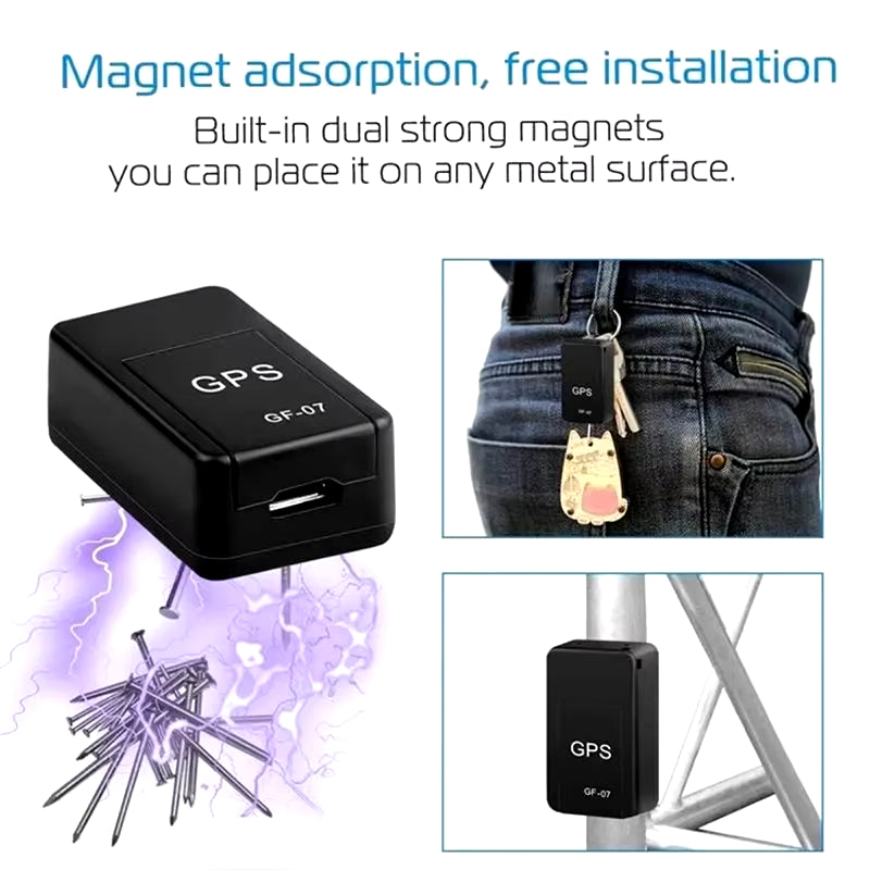 Mini GPS Tracker GF07 for Motorcycles and Vehicles - Magnetic Locator for Pets, Children, and Elderly with Mobile App Integration
