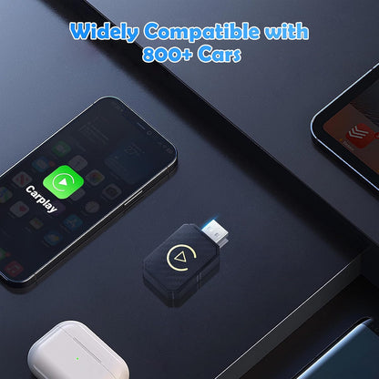 Adaptador Inalámbrico Automático Para Android 2 En 1 & Ca-R-P-Lay, Pug & Play Estable Rápido Con Cable a Dongle Inalámbrico Apto Para Automóviles, Actualización En Línea, Negro