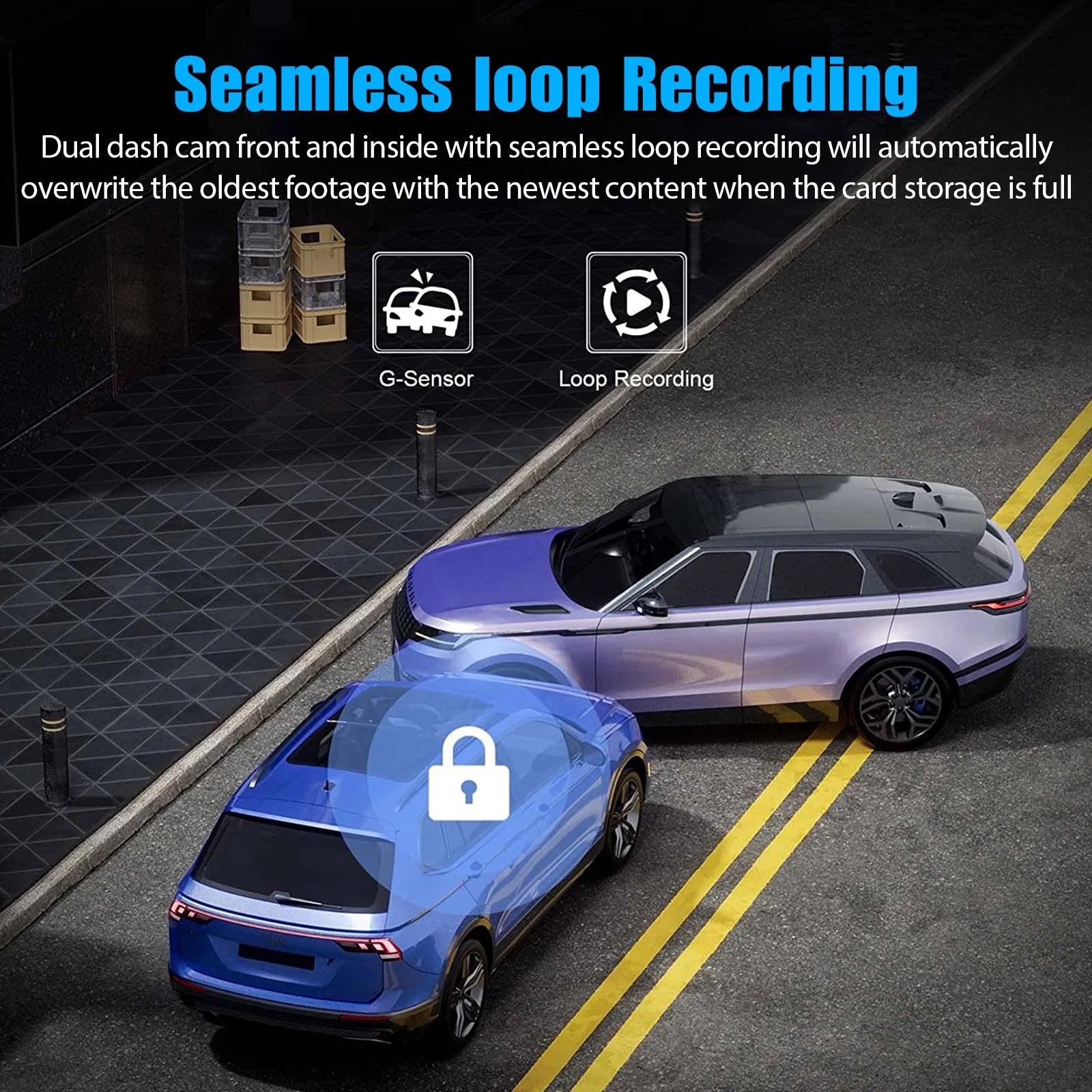 Dash Cam Front and Rear,  3 Channel Dual Dash Camera, 1080P Car Camera DVR Backup Cam, 3 Way Triple Dashboard Driving Recorder, inside IR Night Vision, G-Sensor, Parking Mode