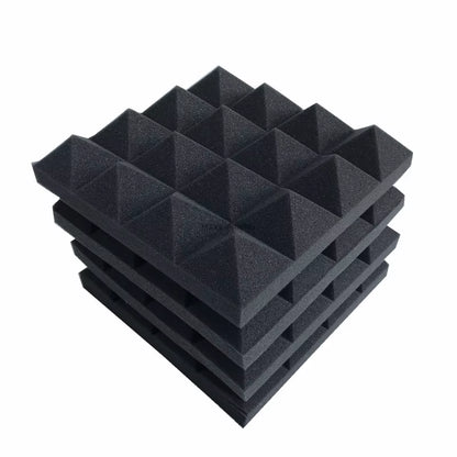 Acoustic Soundproof Foam Pyramid Panels - 12/24 Pieces, 250x250x50mm, 7 Color Options for Sound Absorption Treatment