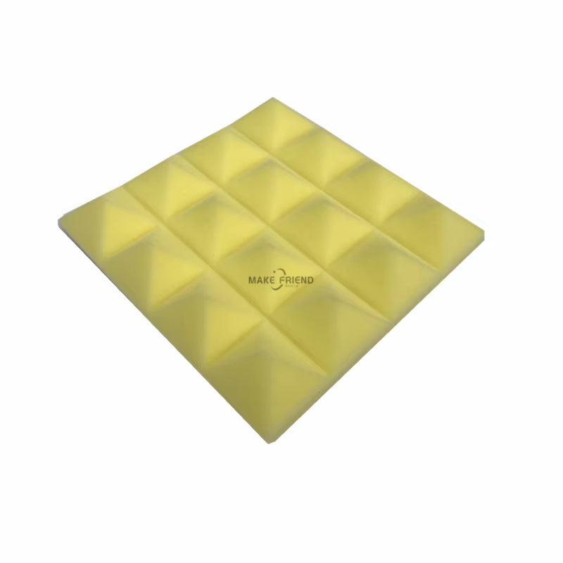 Acoustic Soundproof Foam Pyramid Panels - 12/24 Pieces, 250x250x50mm, 7 Color Options for Sound Absorption Treatment