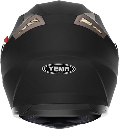 YEMA YM-925 ECE Certified Modular Motorcycle Helmet - Full-Face Scooter Helmet for Adults with Dual Visor System