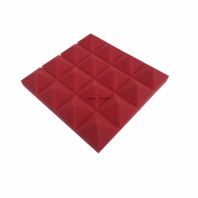 Acoustic Soundproof Foam Pyramid Panels - 12/24 Pieces, 250x250x50mm, 7 Color Options for Sound Absorption Treatment