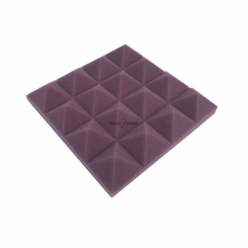 Acoustic Soundproof Foam Pyramid Panels - 12/24 Pieces, 250x250x50mm, 7 Color Options for Sound Absorption Treatment